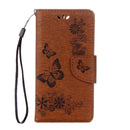 For Huawei P10 Plus Butterflies Embossing Horizontal Flip Leather Case with Holder & Card Slots & Wallet & Lanyard(Brown)