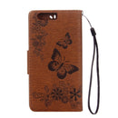 For Huawei P10 Plus Butterflies Embossing Horizontal Flip Leather Case with Holder & Card Slots & Wallet & Lanyard(Brown)