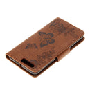 For Huawei P10 Plus Butterflies Embossing Horizontal Flip Leather Case with Holder & Card Slots & Wallet & Lanyard(Brown)