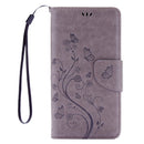 For Huawei P9 Lite Butterflies Embossing Horizontal Flip Leather Case with Holder & Card Slots & Wallet & Lanyard(Grey)