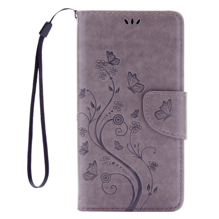 For Huawei P9 Lite Butterflies Embossing Horizontal Flip Leather Case with Holder & Card Slots & Wallet & Lanyard(Grey)