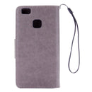 For Huawei P9 Lite Butterflies Embossing Horizontal Flip Leather Case with Holder & Card Slots & Wallet & Lanyard(Grey)