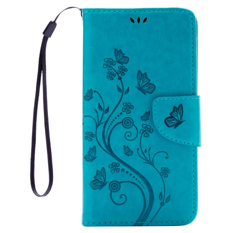 For Huawei P9 Lite Butterflies Embossing Horizontal Flip Leather Case with Holder & Card Slots & Wallet & Lanyard(Blue)
