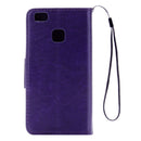 For Huawei P9 Lite Butterflies Embossing Horizontal Flip Leather Case with Holder & Card Slots & Wallet & Lanyard(Purple)