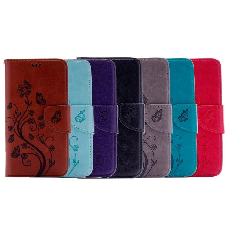 For Huawei P9 Lite Butterflies Embossing Horizontal Flip Leather Case with Holder & Card Slots & Wallet & Lanyard(Purple)