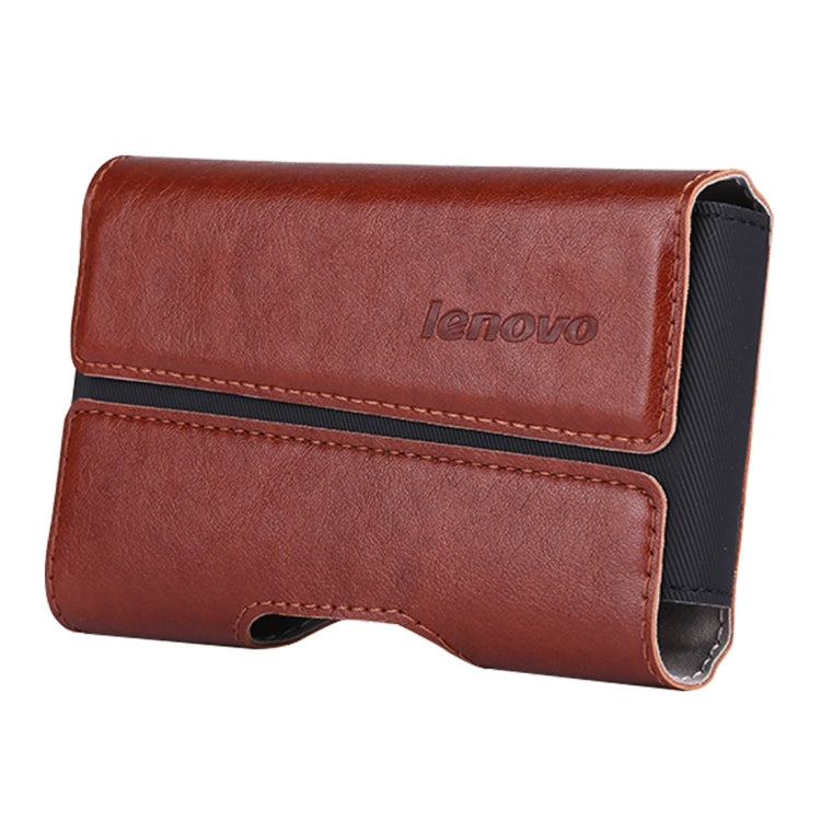 Original for Lenovo A588T (MPH1969) Crazy Horse Texture Horizontal Style Leather Carrying Case Waist Bag with Back Splint (Brown)