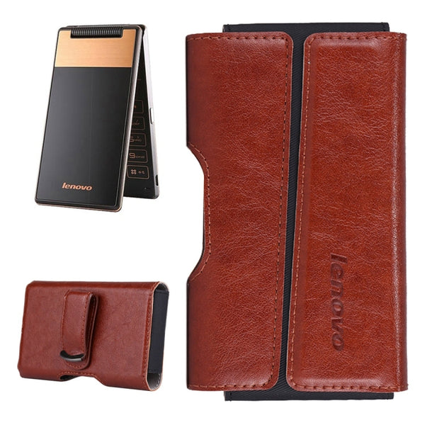 Original for Lenovo A588T (MPH1969) Crazy Horse Texture Horizontal Style Leather Carrying Case Waist Bag with Back Splint (Brown)