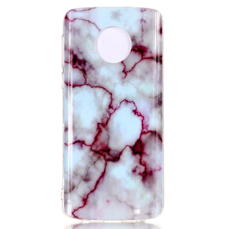 Marble Pattern Soft TPU Case For Motorola Moto G6 Plus (2018)(Red)