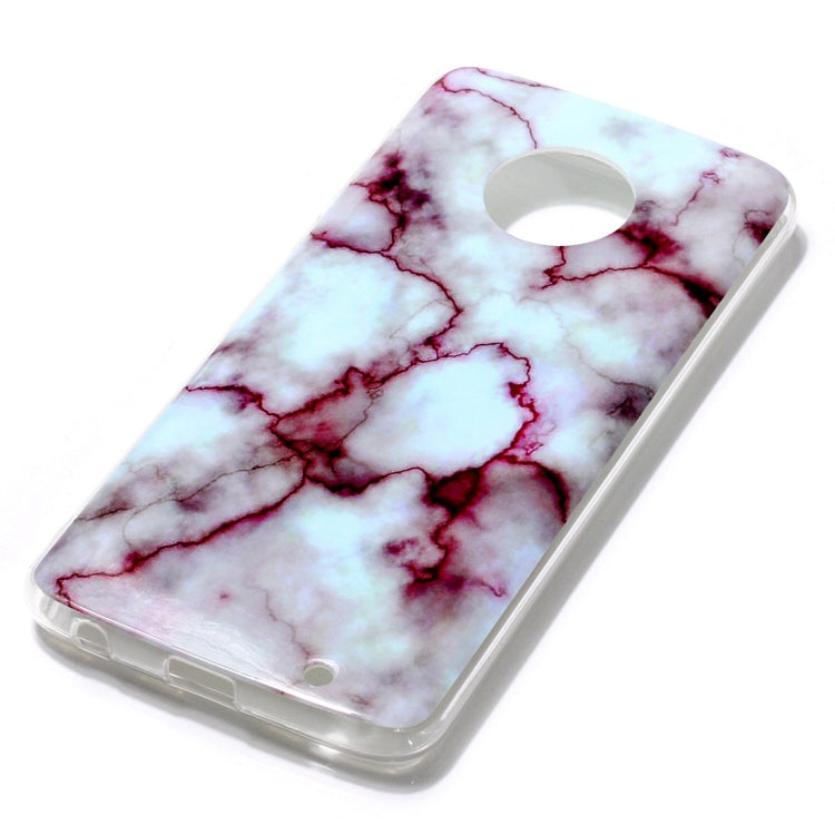 Marble Pattern Soft TPU Case For Motorola Moto G6 Plus (2018)(Red)