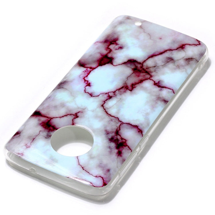 Marble Pattern Soft TPU Case For Motorola Moto G6 Plus (2018)(Red)