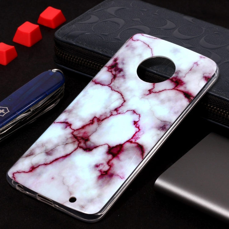 Marble Pattern Soft TPU Case For Motorola Moto G6 Plus (2018)(Red)
