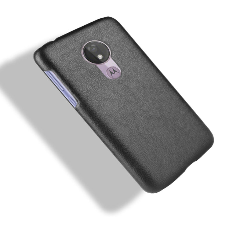 Shockproof Litchi Texture PC + PU Case for Motorola Moto G7 Power (Black)
