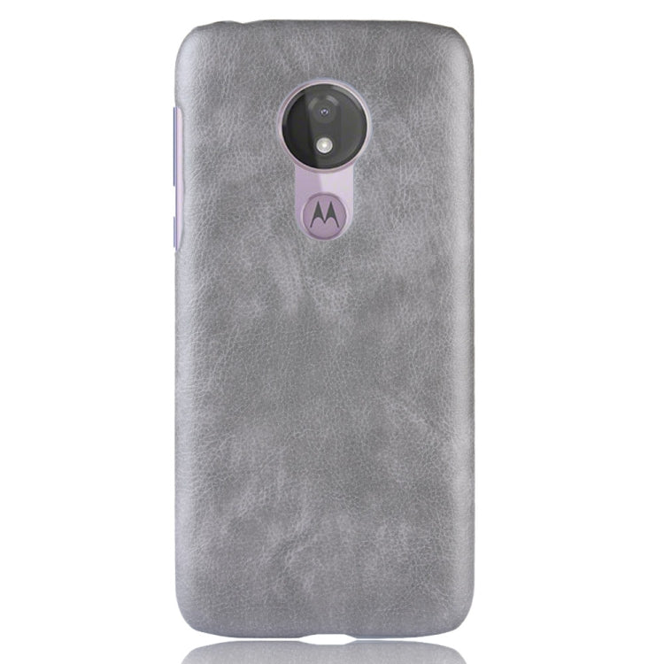 Shockproof Litchi Texture PC + PU Case for Motorola Moto G7 Power (Grey)