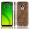 Shockproof Litchi Texture PC + PU Case for Motorola Moto G7 Power (Brown)