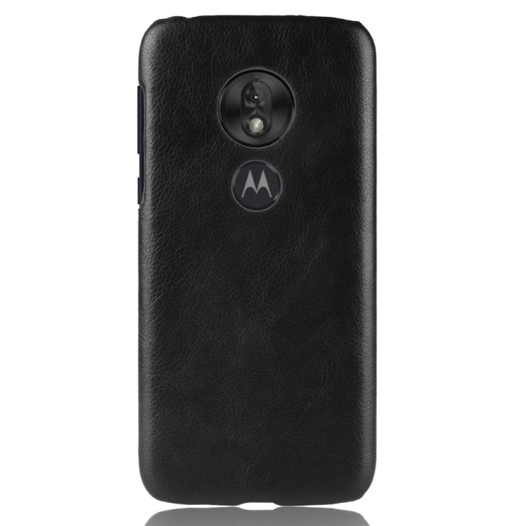 Shockproof Litchi Texture PC + PU Case for Motorola Moto G7 Play (Black)