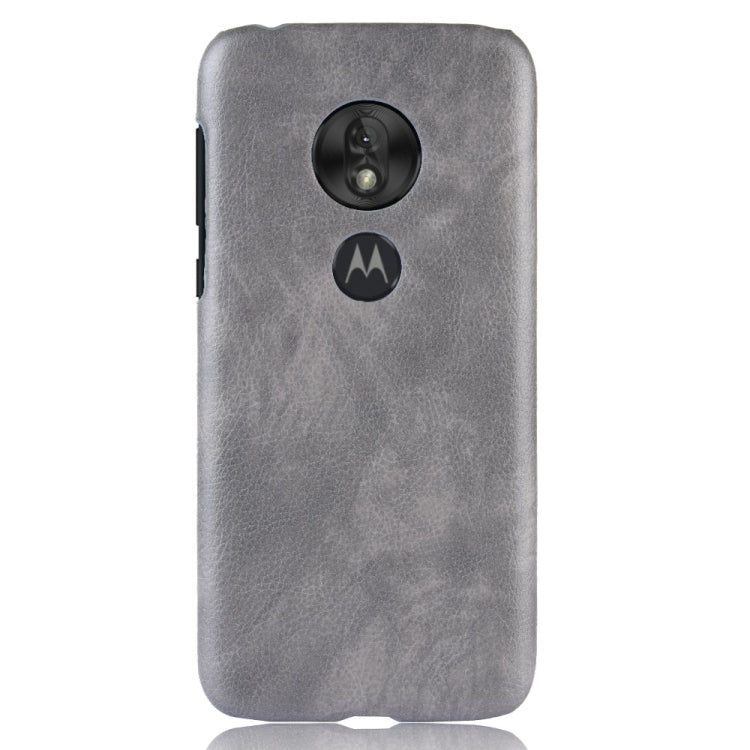 Shockproof Litchi Texture PC + PU Case for Motorola Moto G7 Play (Grey)