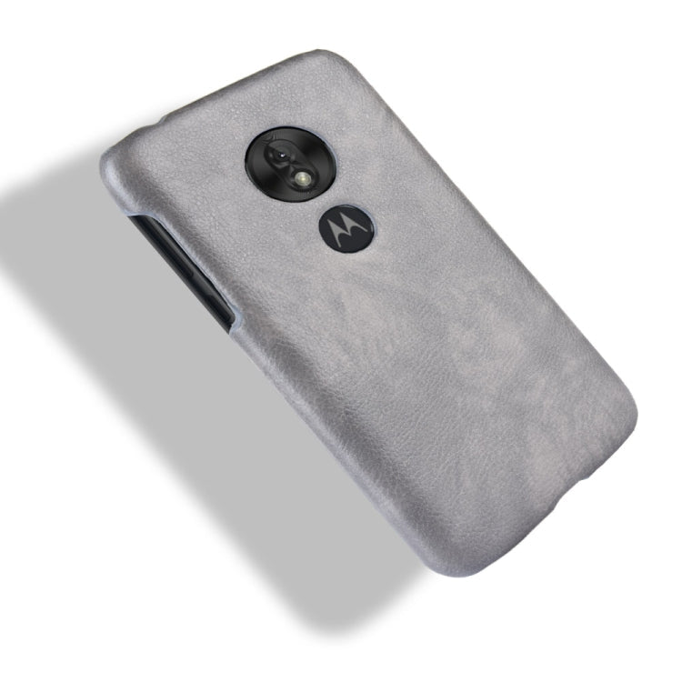 Shockproof Litchi Texture PC + PU Case for Motorola Moto G7 Play (Grey)