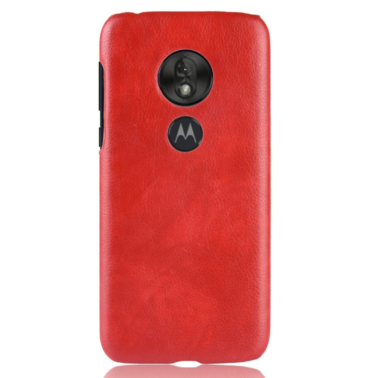 Shockproof Litchi Texture PC + PU Case for Motorola Moto G7 Play (Red)