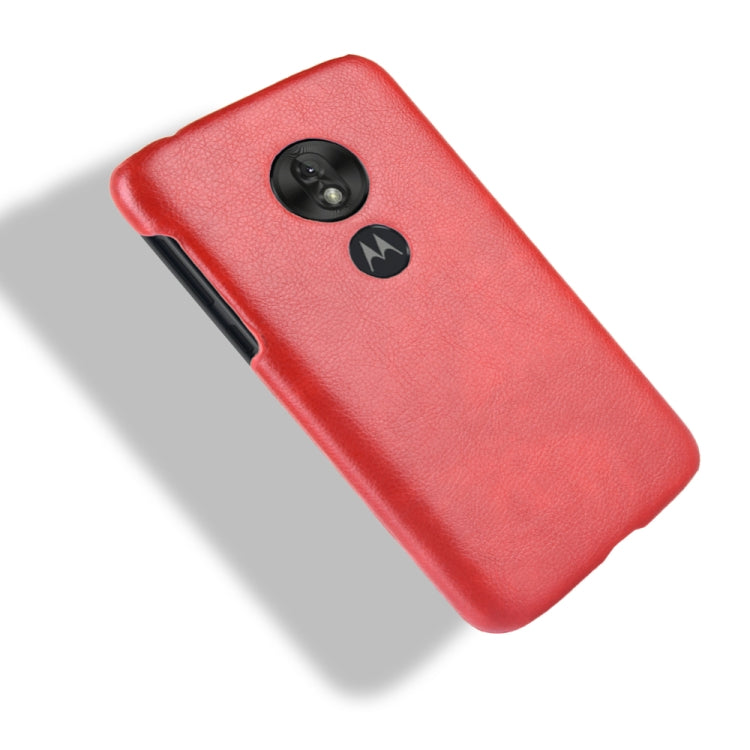 Shockproof Litchi Texture PC + PU Case for Motorola Moto G7 Play (Red)