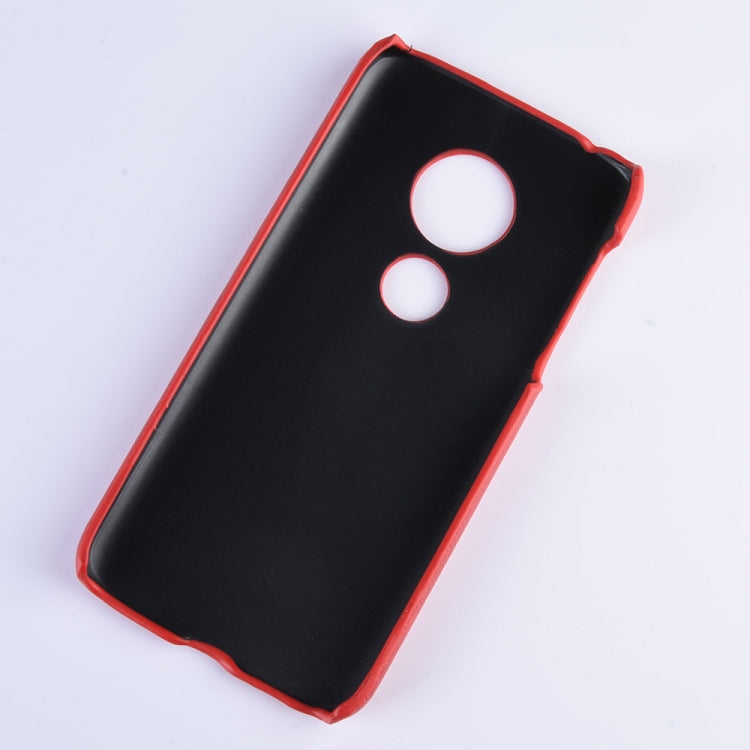 Shockproof Litchi Texture PC + PU Case for Motorola Moto G7 Play (Red)
