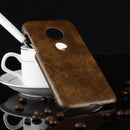 Shockproof Litchi Texture PC + PU Case for Motorola Moto G7 Play (Brown)