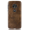Shockproof Litchi Texture PC + PU Case for Motorola Moto G7 Play (Brown)