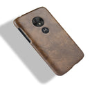 Shockproof Litchi Texture PC + PU Case for Motorola Moto G7 Play (Brown)