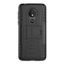 Tire Texture TPU+PC Shockproof Case for Motorola Moto G7 Power, with Holder (Black)