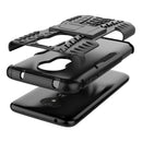Tire Texture TPU+PC Shockproof Case for Motorola Moto G7 Power, with Holder (Black)