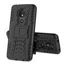 Tire Texture TPU+PC Shockproof Case for Motorola Moto G7 Power, with Holder (Black)