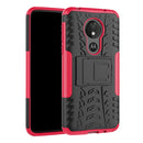 Tire Texture TPU+PC Shockproof Case for Motorola Moto G7 Power, with Holder (Pink)