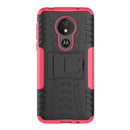 Tire Texture TPU+PC Shockproof Case for Motorola Moto G7 Power, with Holder (Pink)