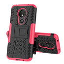 Tire Texture TPU+PC Shockproof Case for Motorola Moto G7 Power, with Holder (Pink)