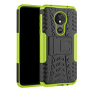 Tire Texture TPU+PC Shockproof Case for Motorola Moto G7 Power, with Holder (Green)