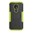 Tire Texture TPU+PC Shockproof Case for Motorola Moto G7 Power, with Holder (Green)
