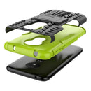 Tire Texture TPU+PC Shockproof Case for Motorola Moto G7 Power, with Holder (Green)