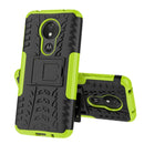 Tire Texture TPU+PC Shockproof Case for Motorola Moto G7 Power, with Holder (Green)