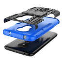 Tire Texture TPU+PC Shockproof Case for Motorola Moto G7 Power, with Holder (Blue)
