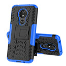 Tire Texture TPU+PC Shockproof Case for Motorola Moto G7 Power, with Holder (Blue)