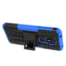Tire Texture TPU+PC Shockproof Case for Motorola Moto G7 Power, with Holder (Blue)