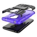 Tire Texture TPU+PC Shockproof Case for Motorola Moto G7 Power, with Holder (Purple)