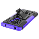 Tire Texture TPU+PC Shockproof Case for Motorola Moto G7 Power, with Holder (Purple)
