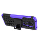 Tire Texture TPU+PC Shockproof Case for Motorola Moto G7 Power, with Holder (Purple)