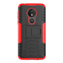 Tire Texture TPU+PC Shockproof Case for Motorola Moto G7 Power, with Holder (Red)