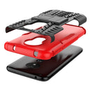 Tire Texture TPU+PC Shockproof Case for Motorola Moto G7 Power, with Holder (Red)