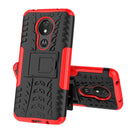 Tire Texture TPU+PC Shockproof Case for Motorola Moto G7 Power, with Holder (Red)