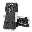 Tire Texture TPU+PC Shockproof Case for Motorola Moto G7 Power, with Holder (White)