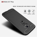Brushed Texture Carbon Fiber TPU Case for Motorola Moto G7 Play EU Version(Navy Blue)