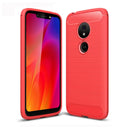 Brushed Texture Carbon Fiber TPU Case for Motorola Moto G7 Play EU Version(Red)