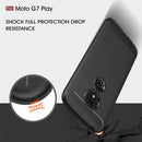 Brushed Texture Carbon Fiber TPU Case for Motorola Moto G7 Play EU Version(Red)